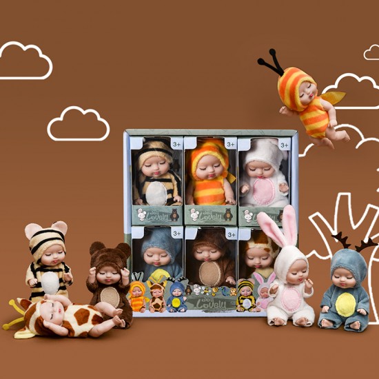 6pcs/set 13cm Animal Dress Up Dollls 6pcs/set 13cm Animal Dress Up Dollls